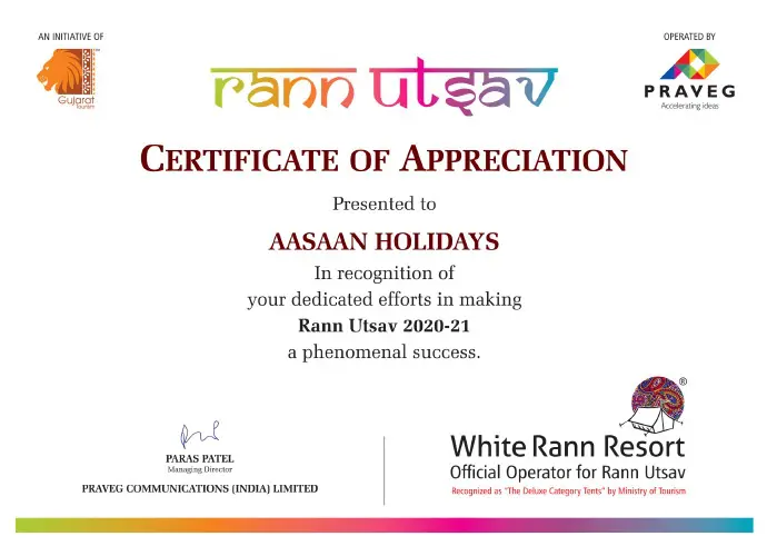 Rann Utsav Certificate by Praveg