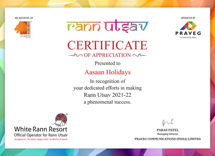 Rann Utsav Certificate by Praveg