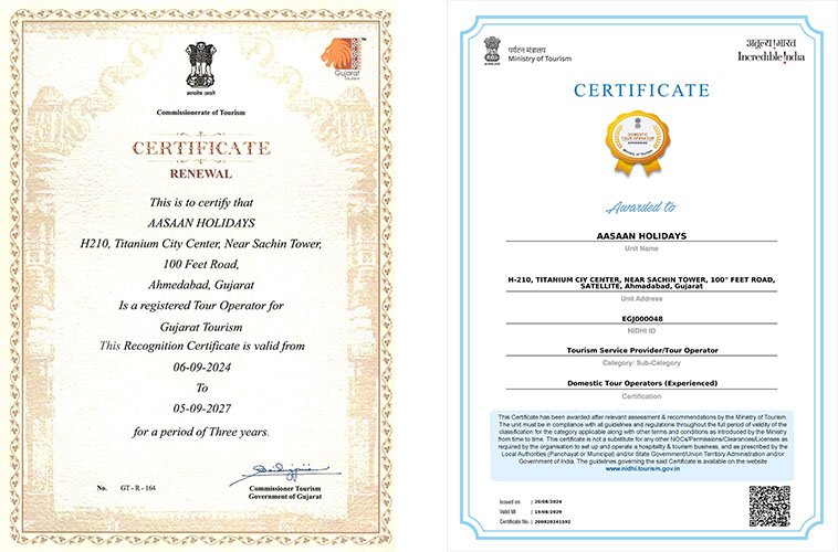 Gujarat Tourism Certificate